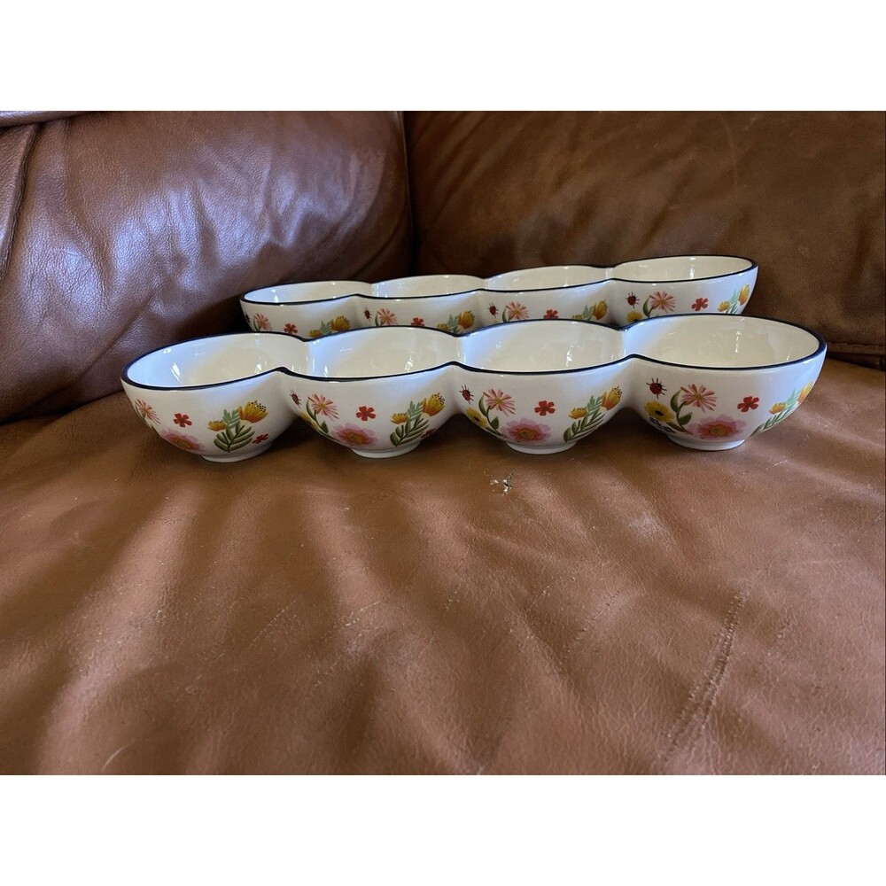 Sweet Floral Ashland Ceramic Divided Condiment dish
